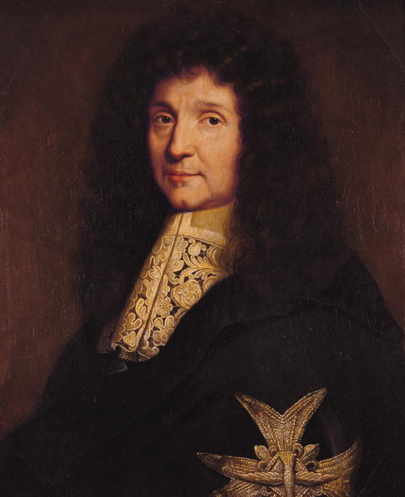 Detail of Portrait of Jean-Baptiste Colbert de Torcy 1667 by Pierre Mignard