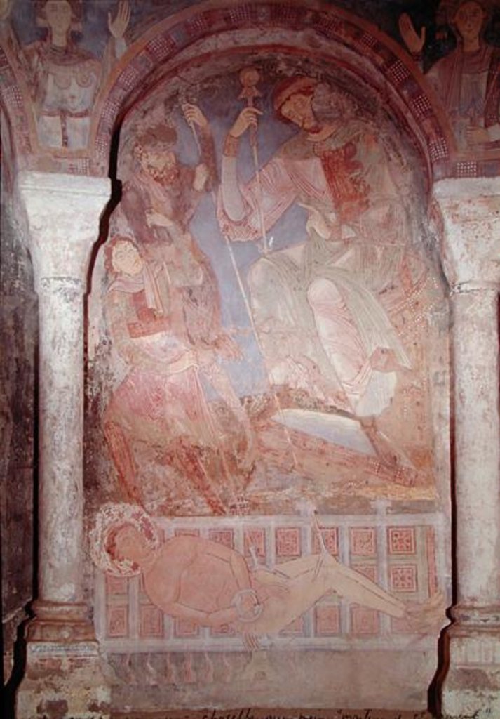 Detail of The Martyrdom of St. Lawrence in the presence of the prefect Dacien, early 12th century by Romanesque