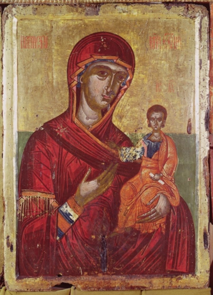 Detail of Iconostasis of Podvrh, Montenegro, Virgin and Child, 1665 by School Montenegran