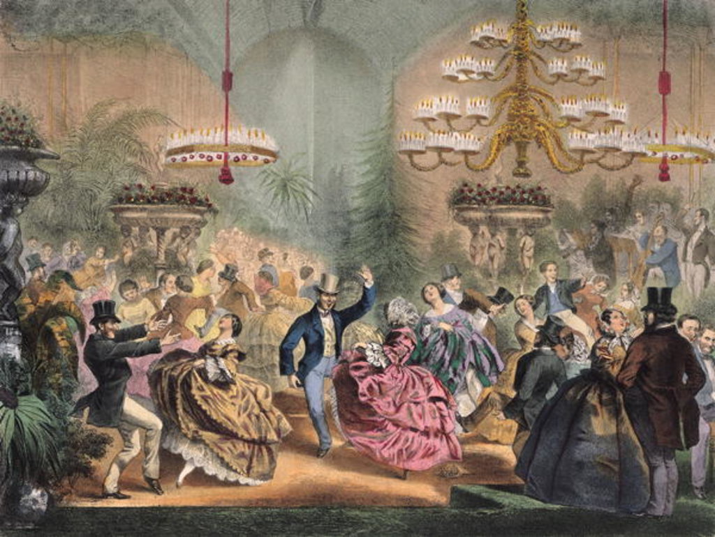 Detail of Ball in the Jardin d'Hiver, 33 Champs-Elysees, Paris, c.1865 by French School
