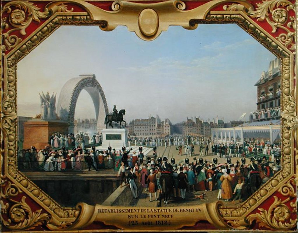 Detail of Re-establishment of the Statue of Henri IV on Pont Neuf, 25th August 1818 by Hippolyte Lecomte