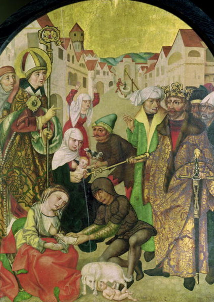 Detail of St. Stanislas watching the punishment of unfaithful wives as commanded by King Boleslas II by Polish School