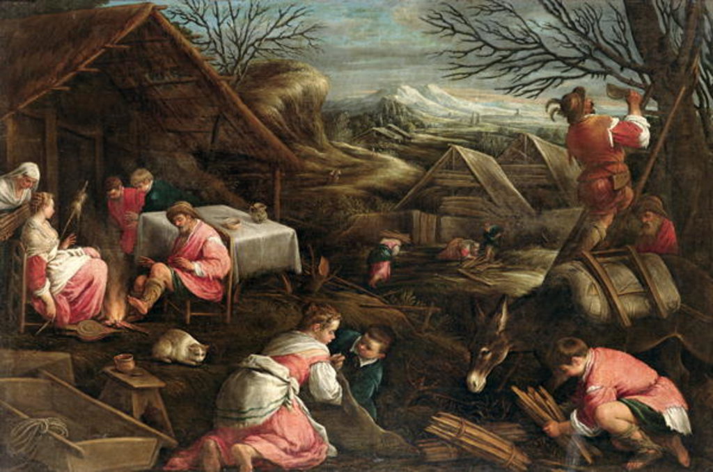 Detail of Winter by Jacopo Bassano