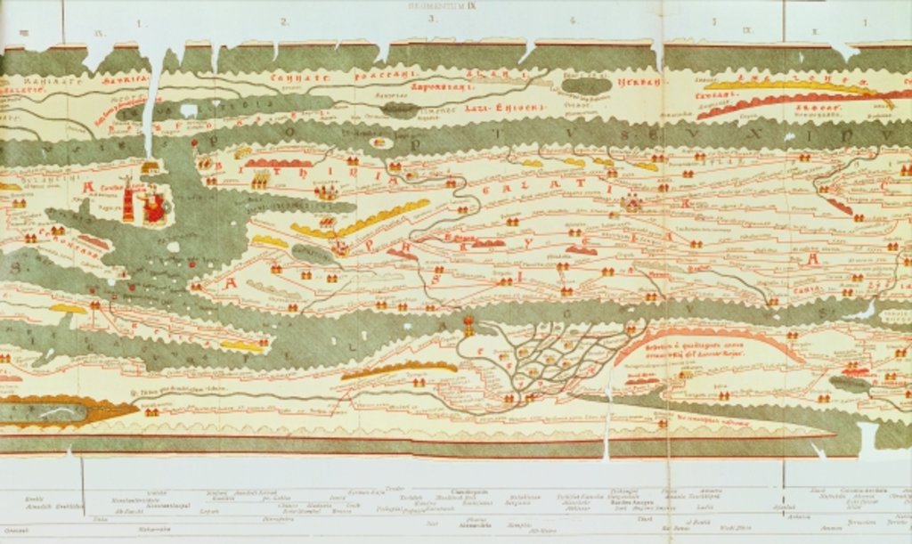 Detail of Detail of Constantinople and the Middle East from the Peutinger map copy by Anonymous