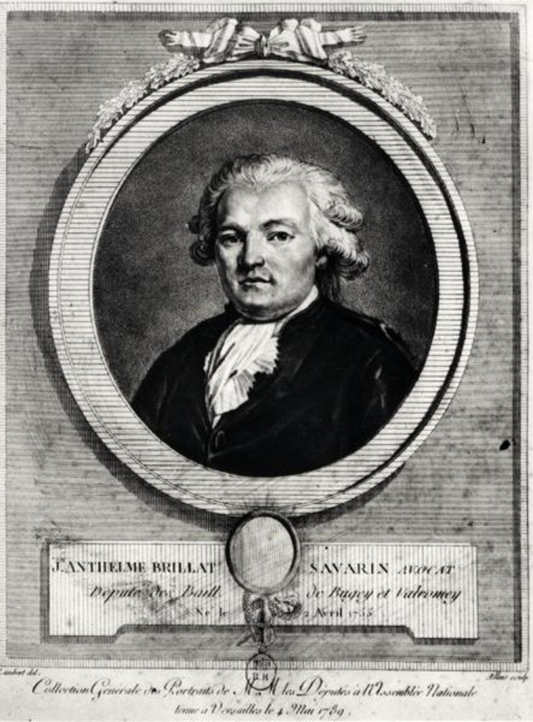 Detail of Portrait of Jean-Anthelme Brillat-Savarin by Louis Jean (after) Allais