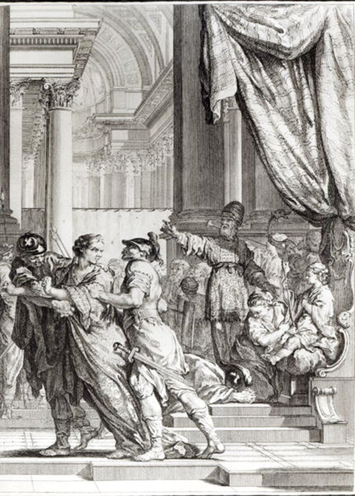 Detail of Jehoiada, High Priest of Jerusalem Proclaiming Prince Joash as King of Judah by Jacques de Seve