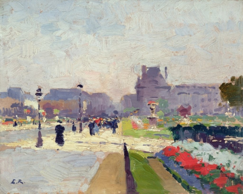 Detail of Avenue Paul Deroulede, Tuileries, Paris by Jules Ernest Renoux