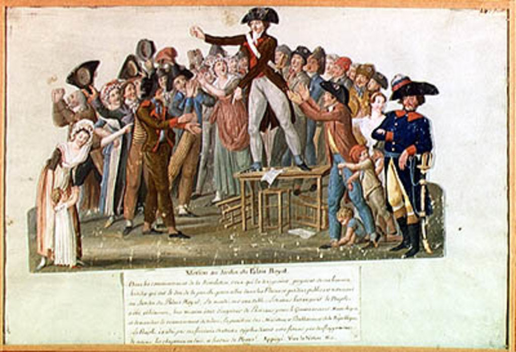 Detail of Motion in the Garden of the Palais-Royal, July 1789 by Lesueur Brothers