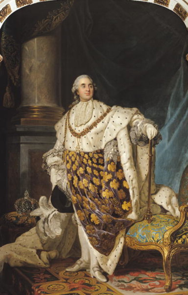 Detail of Louis XVI in Coronation Robes, after 1774 by Joseph Siffred Duplessis