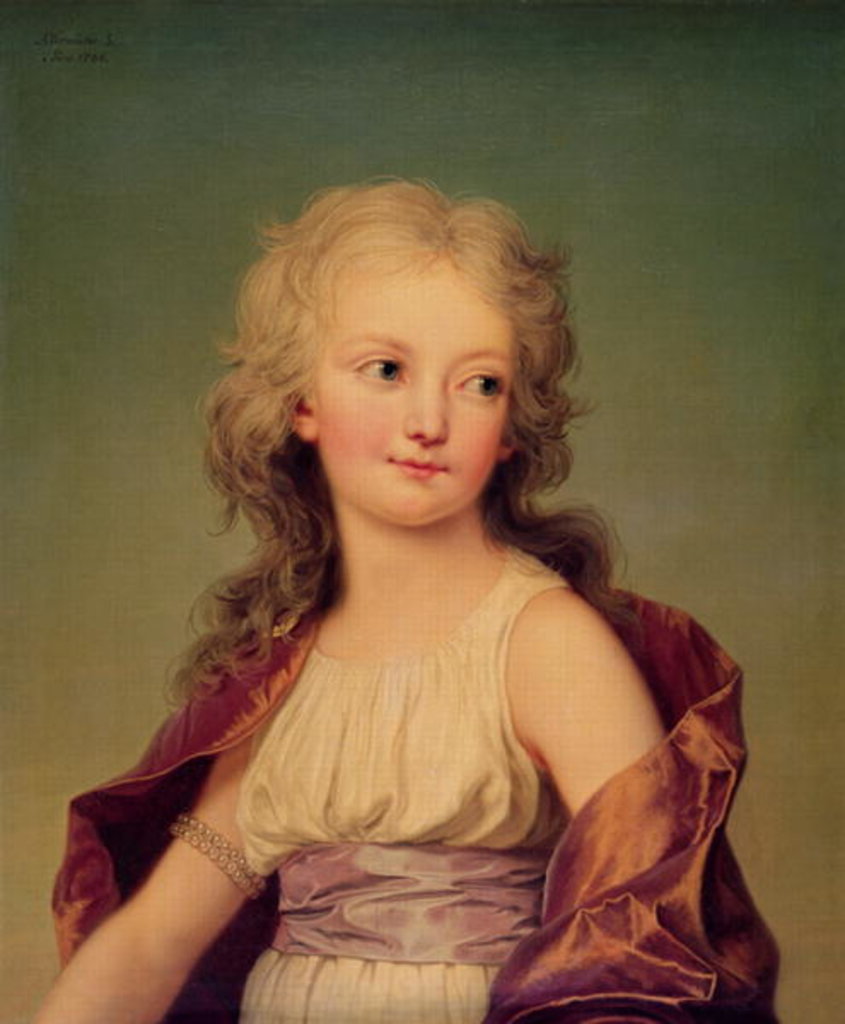 Detail of Portrait of Marie-Therese Charlotte of France Duchess of Angouleme, 1786 by Adolf Ulrich Wertmuller