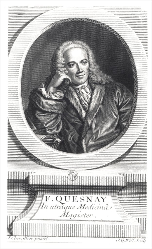 Detail of Portrait of Francois Quesnay engraved by Johan Georg Wille by J. Chevallier