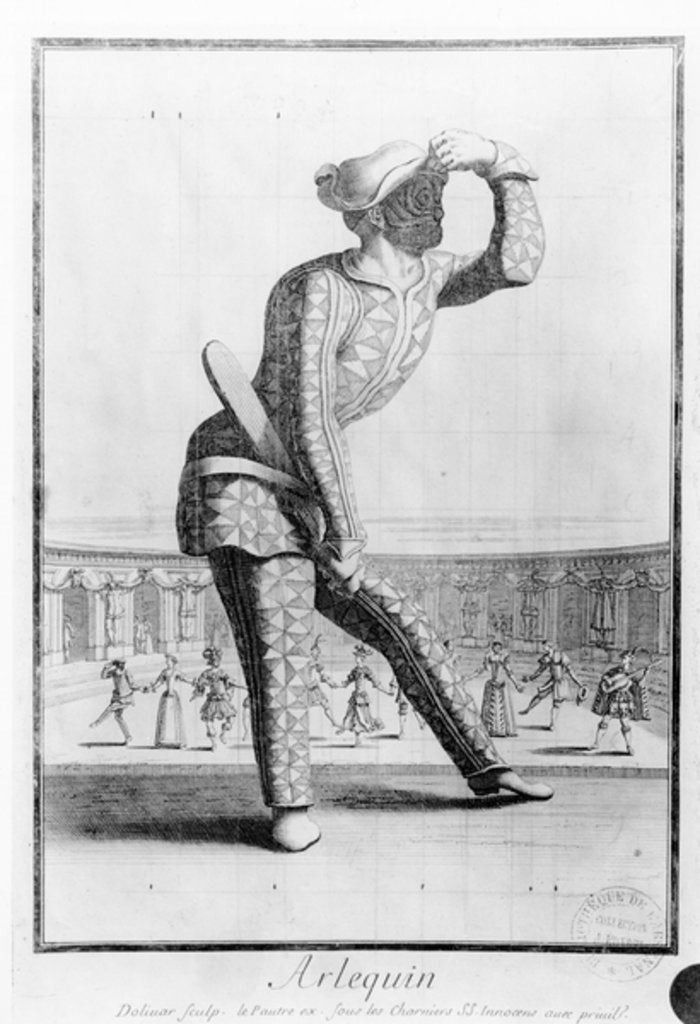 Detail of Harlequin by Antoine Le Pautre
