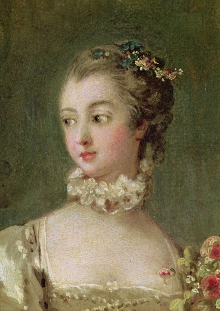 Detail of Madame de Pompadour by Francois Boucher