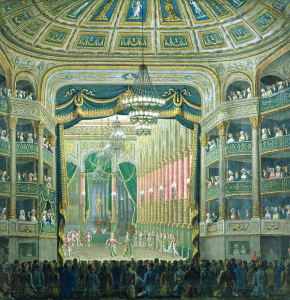 Detail of View of the Stage of the Paris Opera, Rue Richelieu, Paris by French School