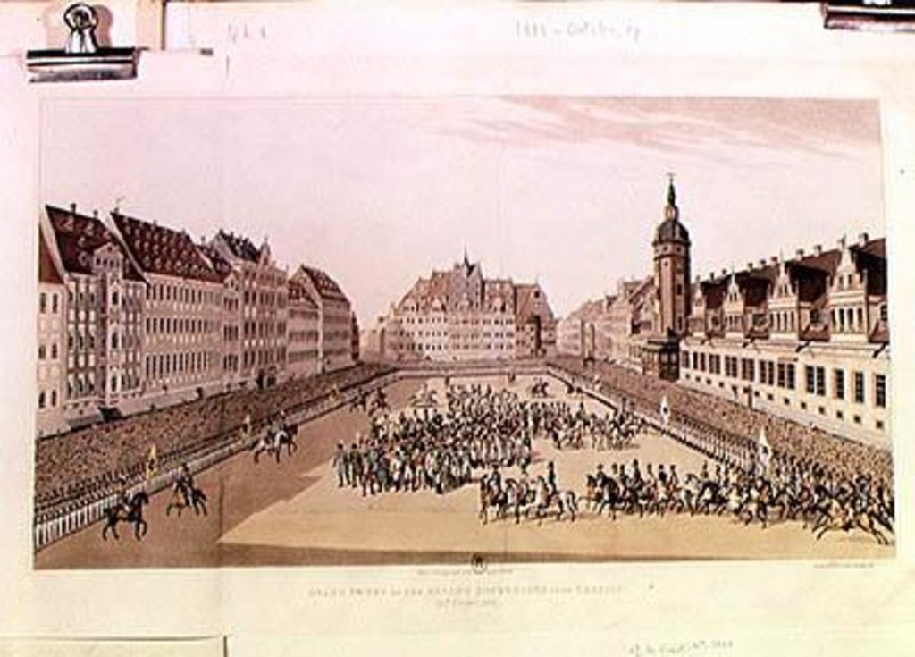 Detail of Grand Entry of the Allied Sovereigns into Leipsic, 19th October 1813, 1815 by English School