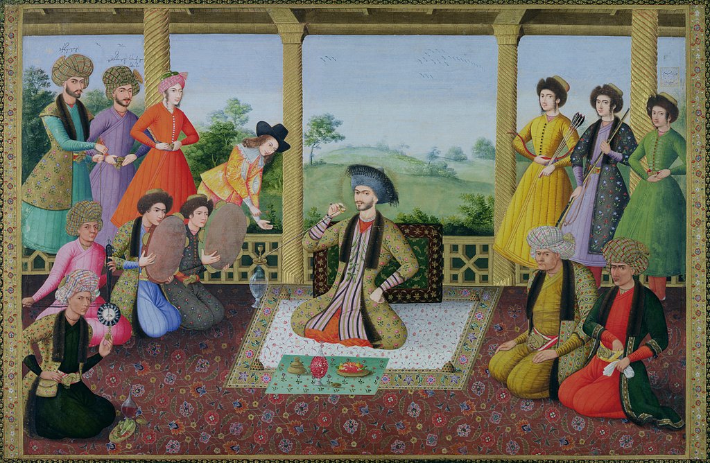 Detail of Ms E-14 f.98a Shah Suleyman II and his courtiers by Persian School