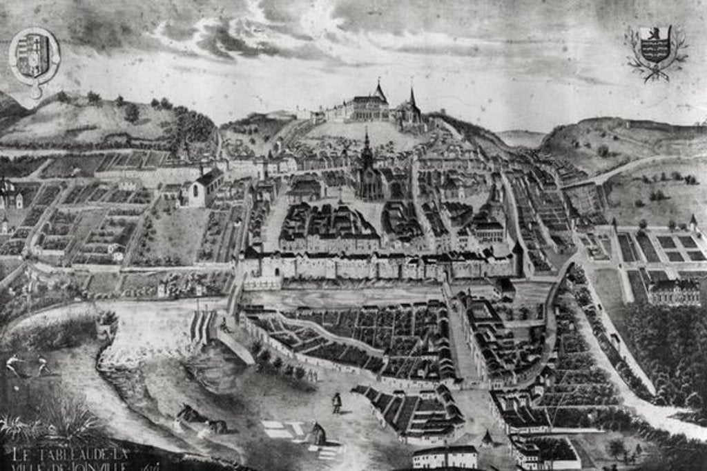 Detail of View of the chateau and town of Joinville by French School