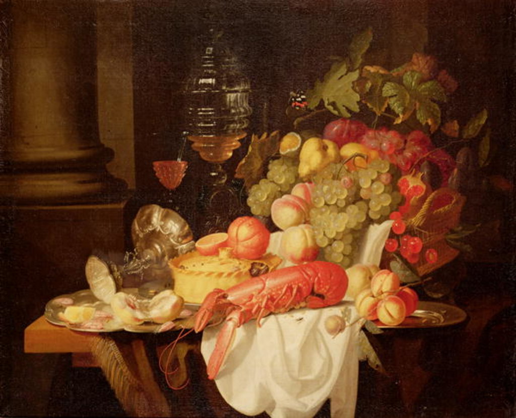Detail of Still Life with Lobster by Johannes Hannot