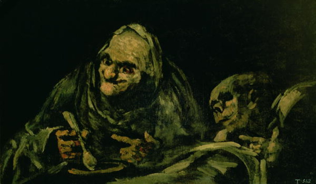 Detail of Two Old Men Eating, one of the 'Black Paintings', 1819-23 by Francisco Jose de Goya y Lucientes