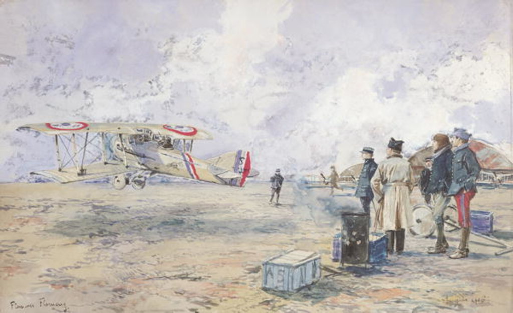 Detail of An Aeroplane Taking Off, 1913 by Francois Flameng