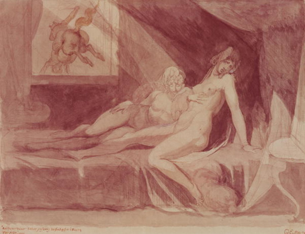Detail of The Nightmare Leaving Two Sleeping Women, 1810 by Henry Fuseli
