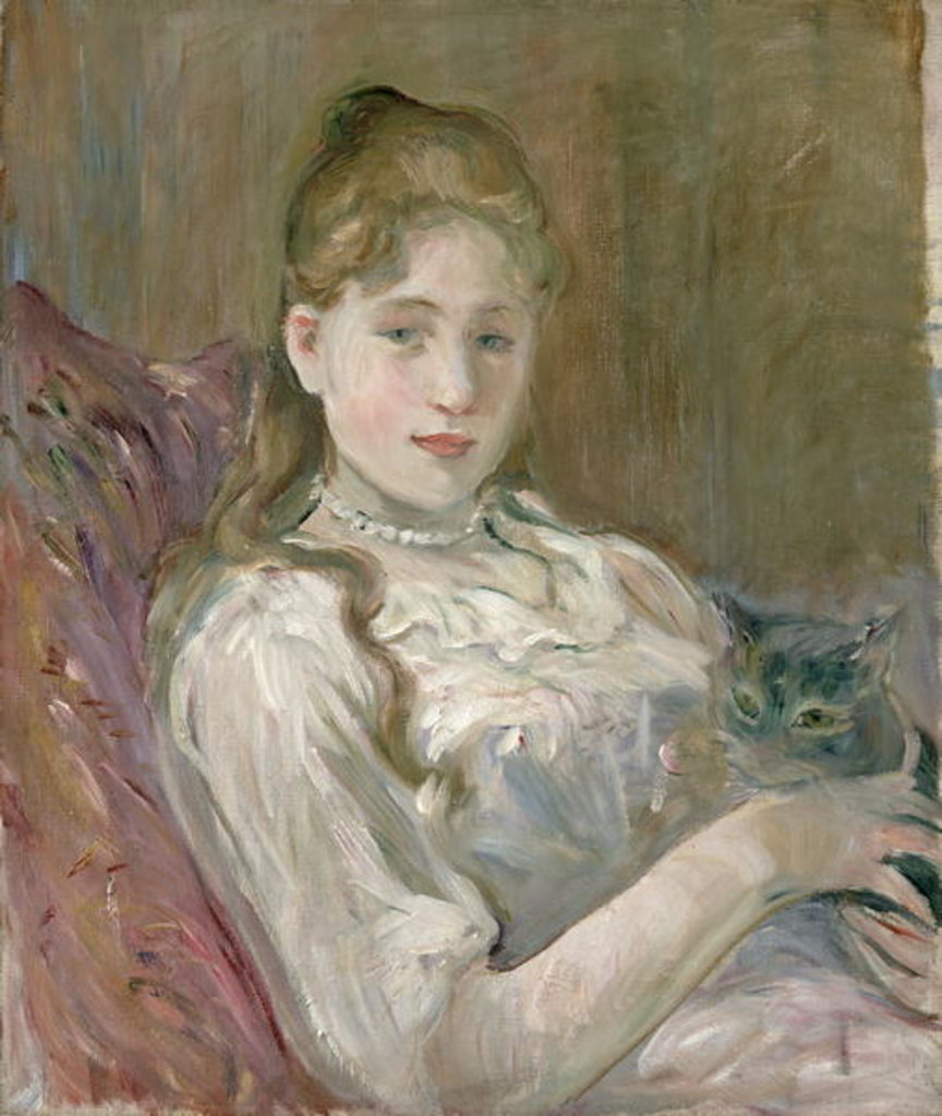 Detail of Young Girl with Cat, 1892 by Berthe Morisot
