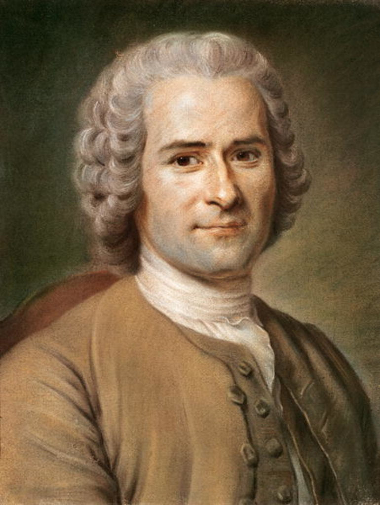 Detail of Jean-Jacques Rousseau, 1753 by Maurice Quentin de la (after) Tour
