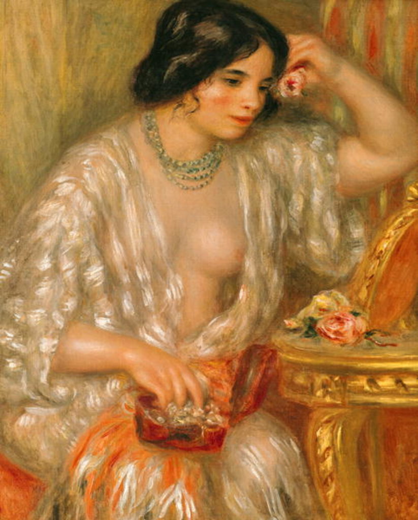 Detail of Gabrielle with Jewellery, 1910 by Pierre Auguste Renoir