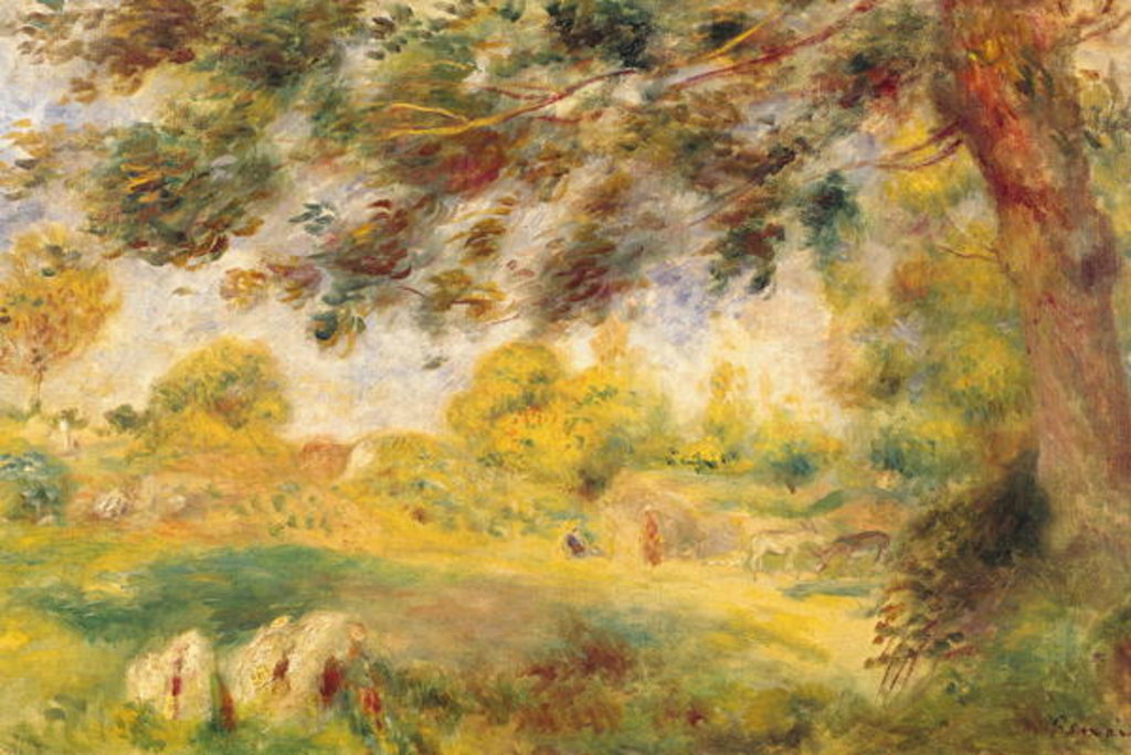 Detail of Spring Landscape by Pierre Auguste Renoir