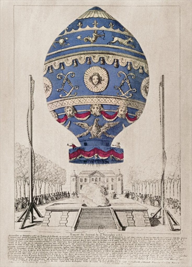 Detail of The Montgolfier Brothers' Balloon Experiment at the Chateau de la Muette, 21st November, 1783 by French School