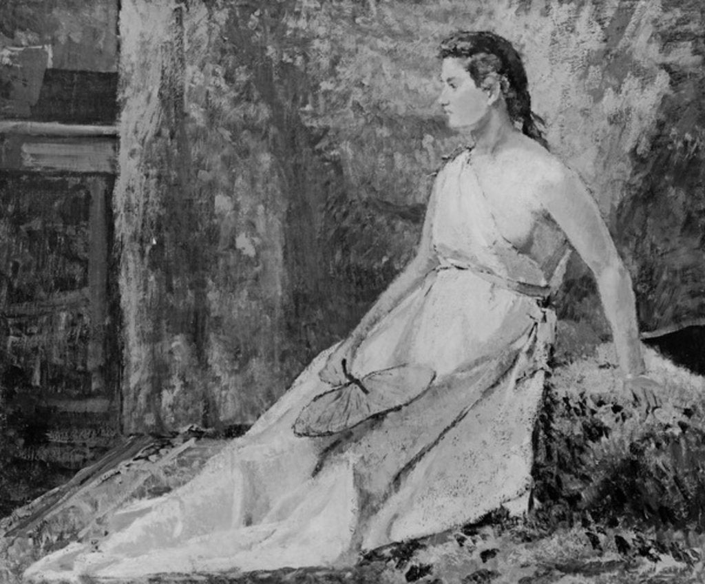 Detail of Young Woman with Fan by Henri Rouart