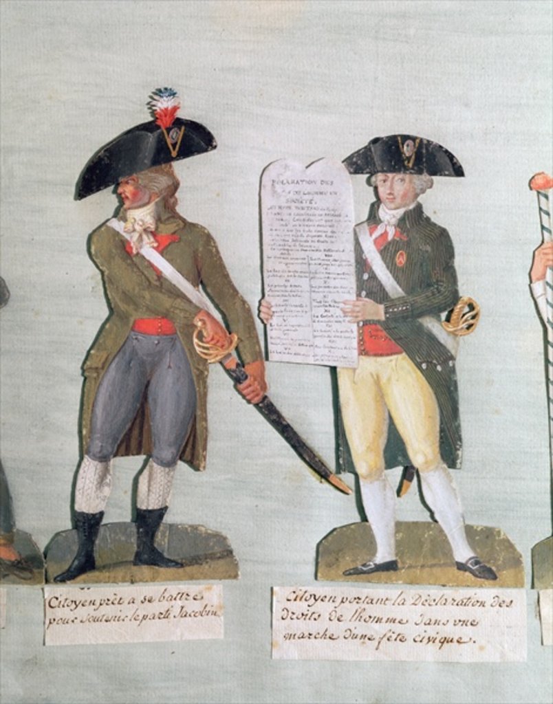 Detail of A Citizen Ready to Fight and a Citizen Carrying the Declaration of the Rights of Man by Lesueur Brothers