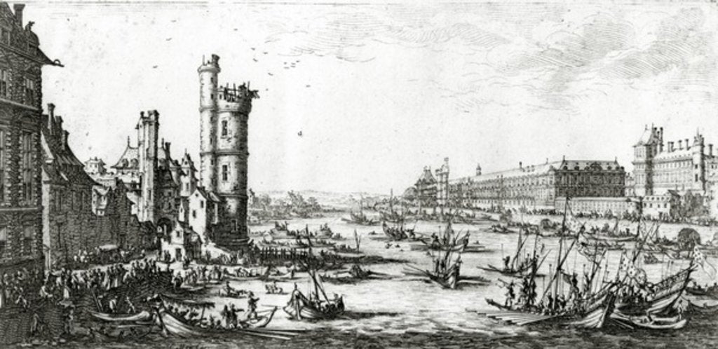 Detail of The Palais du Louvre and the Tour de Nesle by Israel the Younger Silvestre