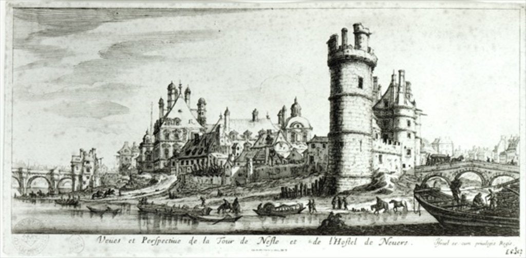 Detail of Perspective view of the Tour de Nesle and the Hotel de Nevers by Israel the Younger Silvestre
