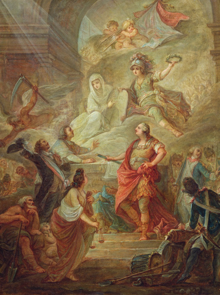 Detail of Louis XVI swearing loyalty to the constitution on the altar of the homeland by Nicolas Guy Brenet