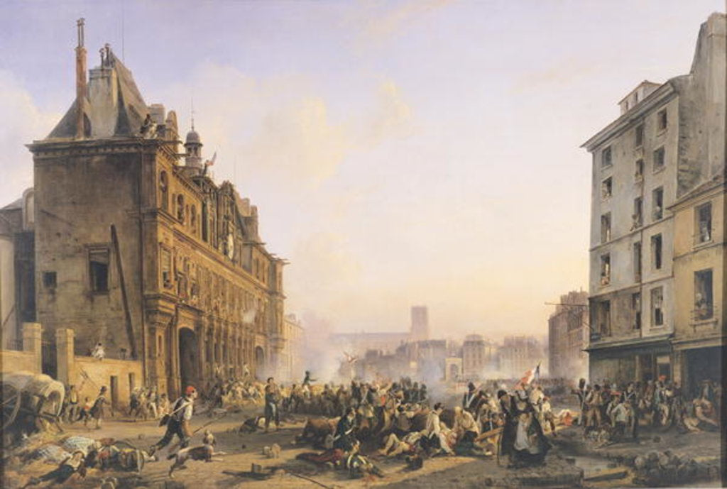 Detail of Attack on the Hotel de Ville, 28th July 1830 by Joseph Beaume