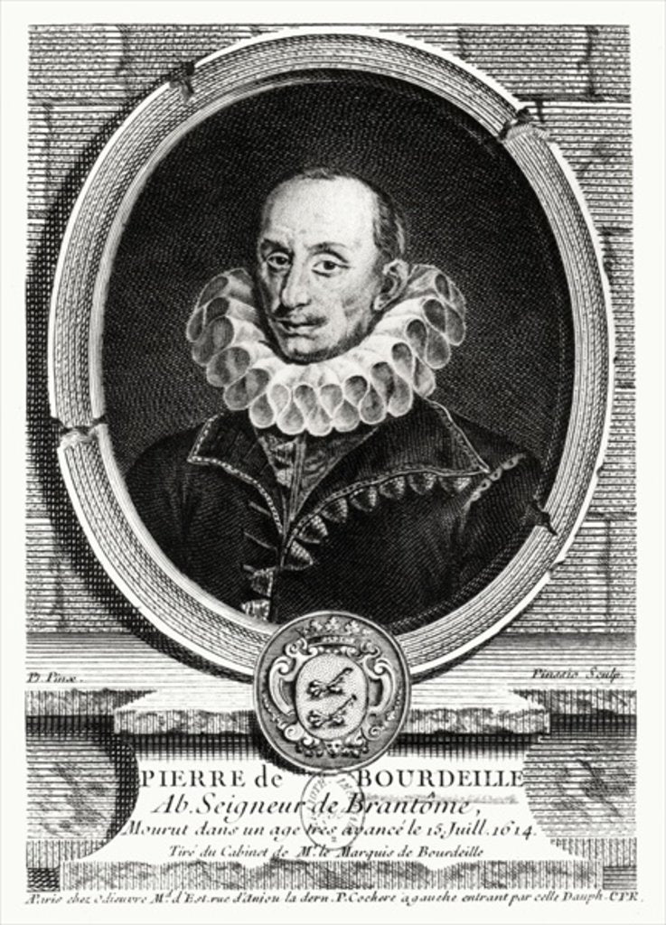 Detail of Medallion portrait of Pierre de Bourdeille Abbot of Brantome by French School
