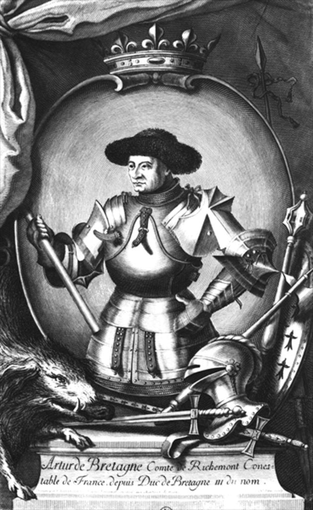 Detail of Arthur III of Brittany by Nicolas I the Elder Pitau