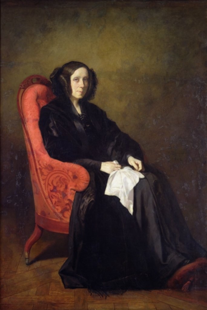 Detail of Portrait of Madame Poullain-Dumesnil, 1842 by Thomas Couture