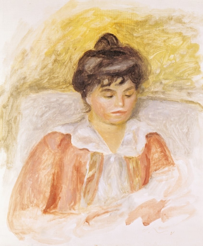 Detail of Portrait of Madame Albert Andre by Pierre Auguste Renoir