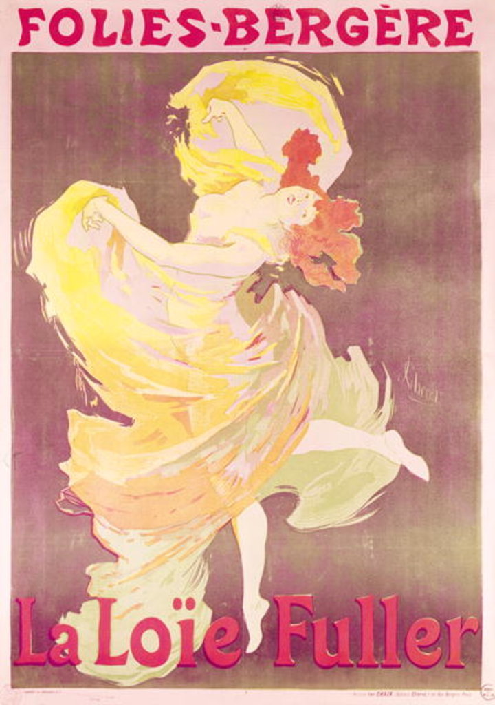 Detail of Poster advertising Loie Fuller at the Folies Bergere, 1897 by Jules Cheret