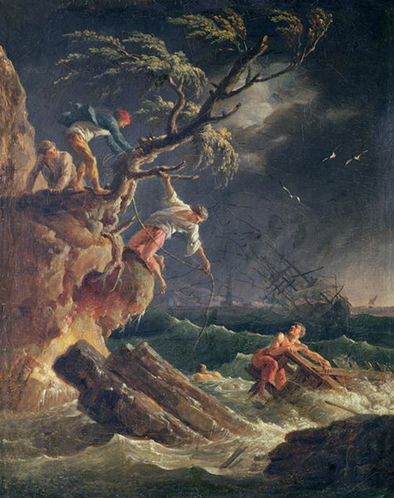 Detail of The Tempest, c.1762 by Claude Joseph Vernet
