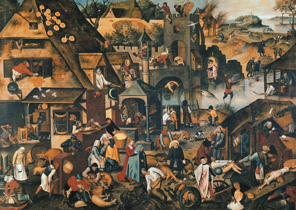 Detail of Flemish Proverbs by Pieter the Younger Brueghel