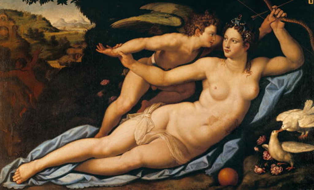 Detail of Venus and Cupid by Alessandro Allori