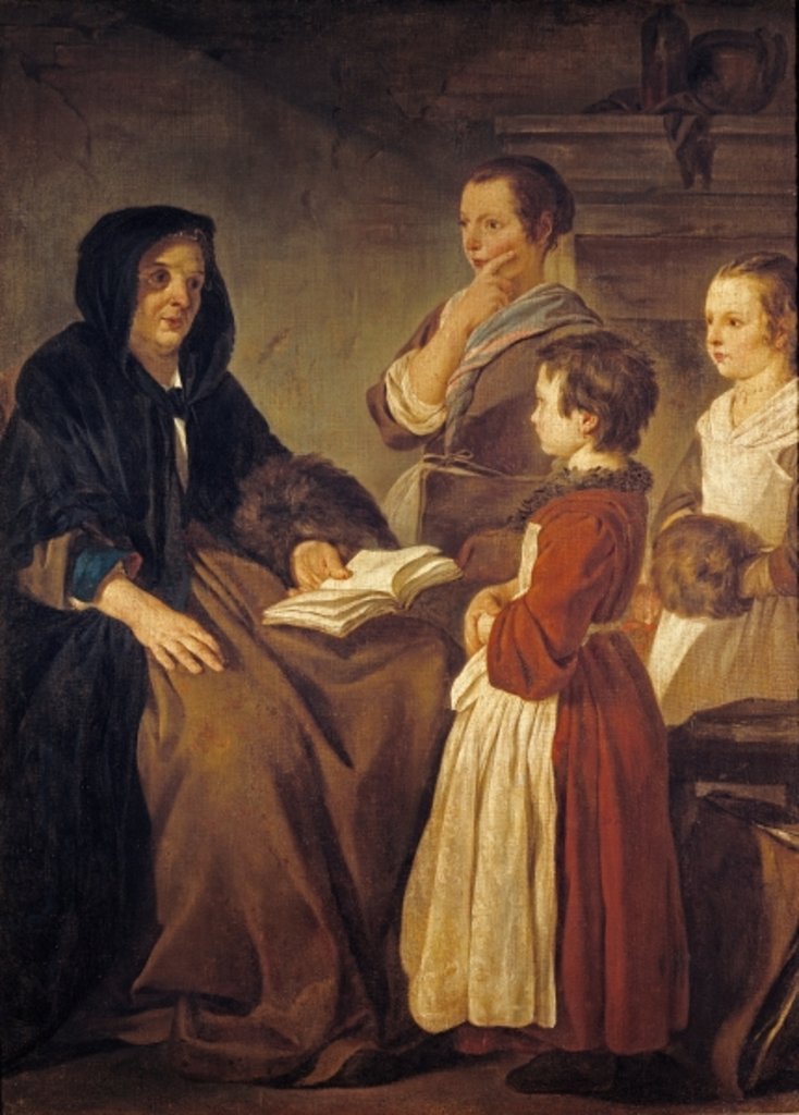 Detail of The Schoolmistress by Jean Baptiste Marie Pierre