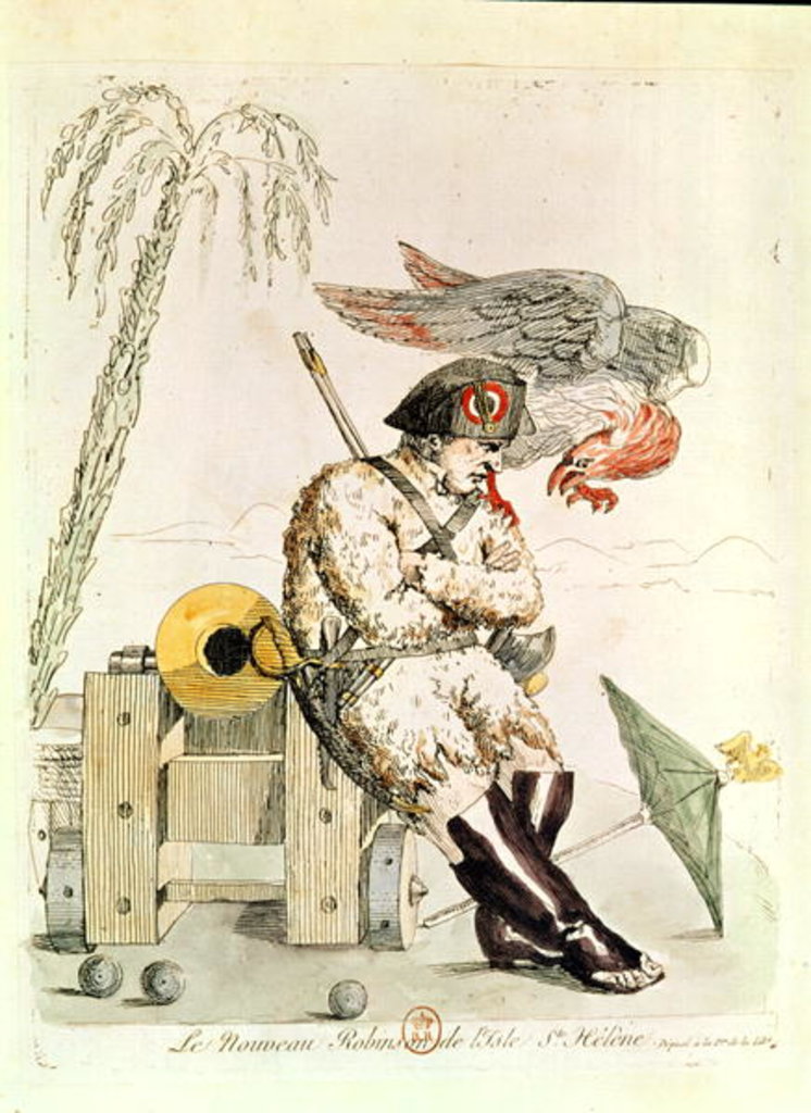 Detail of The New Robinson of St. Helena, 1815 by French School