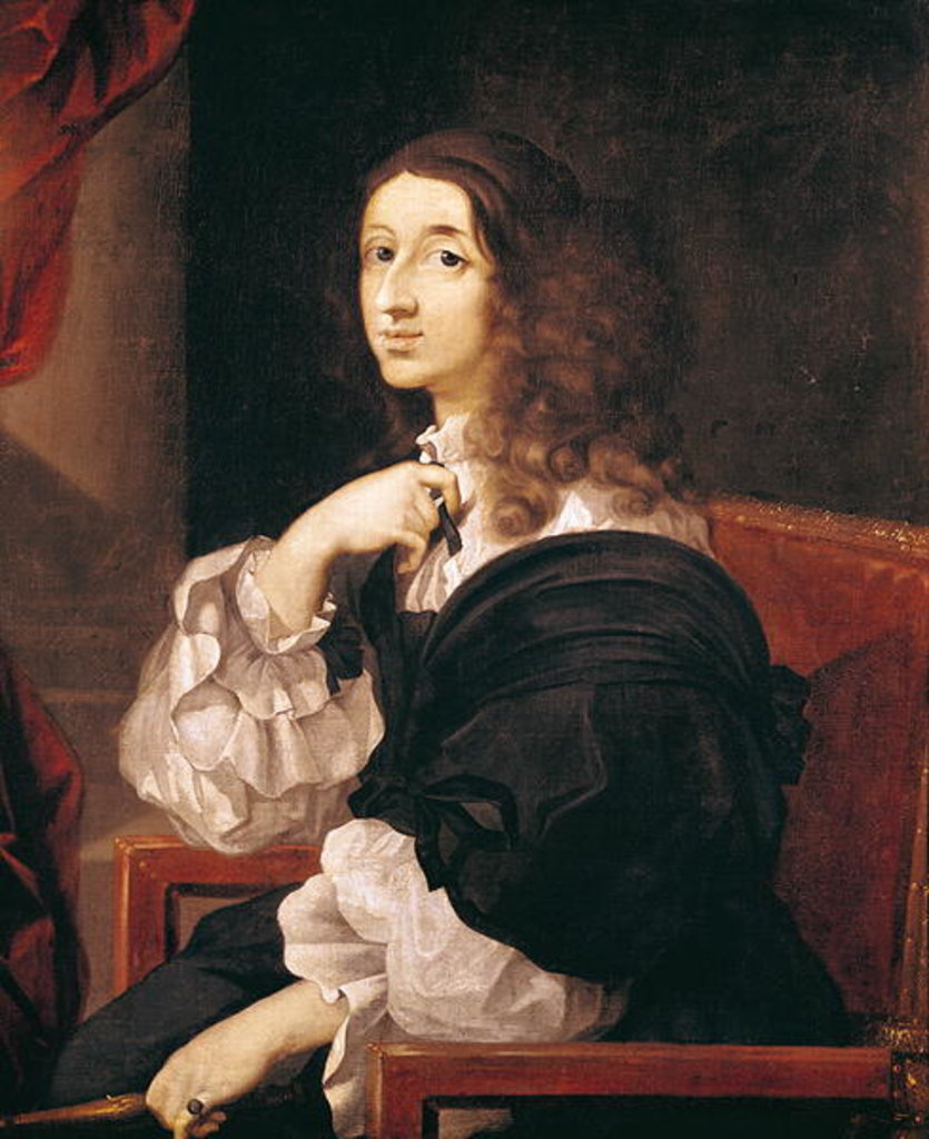 Detail of Queen Christina of Sweden by Sebastien Bourdon