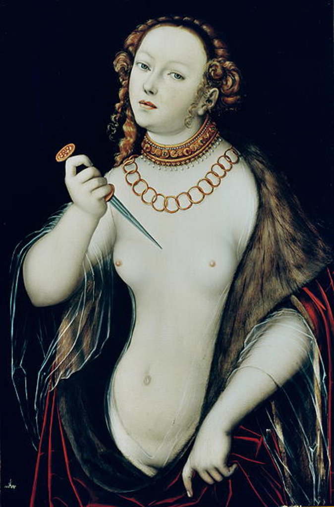 Detail of The Suicide of Lucretia, 1538 by Lucas the Elder Cranach