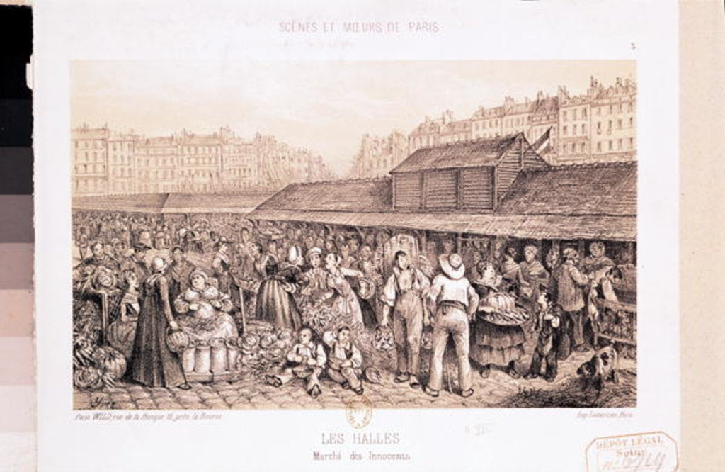 Detail of Les Halles, 1855 by French School