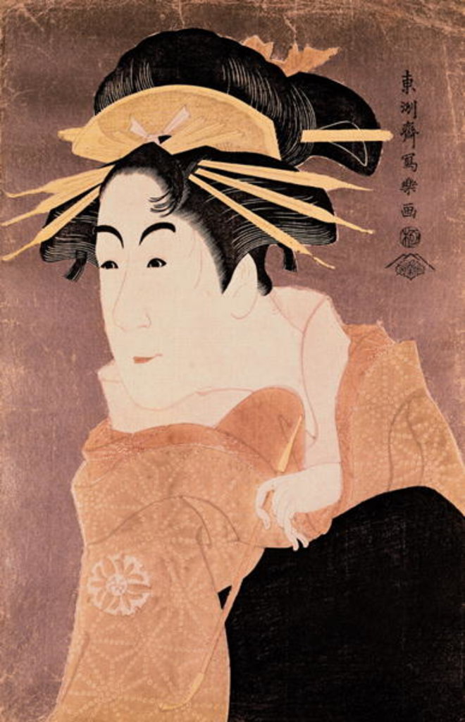 Detail of Matsumoto Yonesaburo in the role of the courtesan Kewaizaka No Shosho in the play 'Katakiuchi Noriai Banashi', c.1794-95 by Toshusai Sharaku